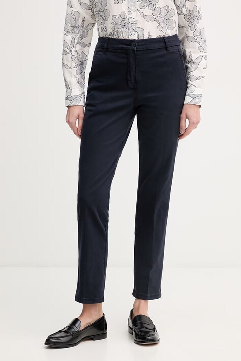 United Colors of Benetton spodnie chinos damskie bawełniane z elastanem granatowe 4Y77DF0AW