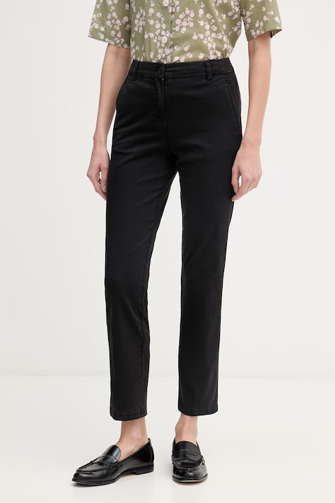 United Colors of Benetton spodnie chinos damskie bawełniane z elastanem czarne 4Y77DF0AW
