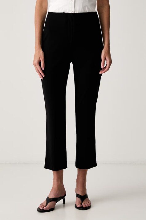 Le Privé spodnie capri damskie z wiskozy YSEE CAPRI NOIR czarne high waist LP00772