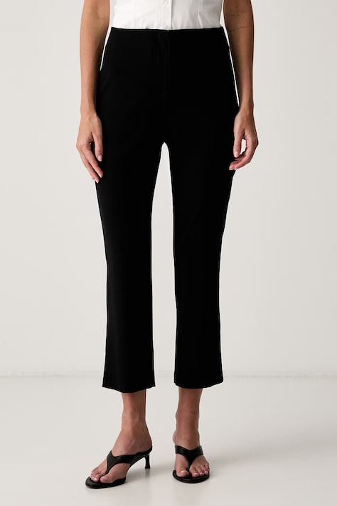 Le Privé spodnie capri damskie z wiskozy YSEE CAPRI NOIR czarne high waist LP00772