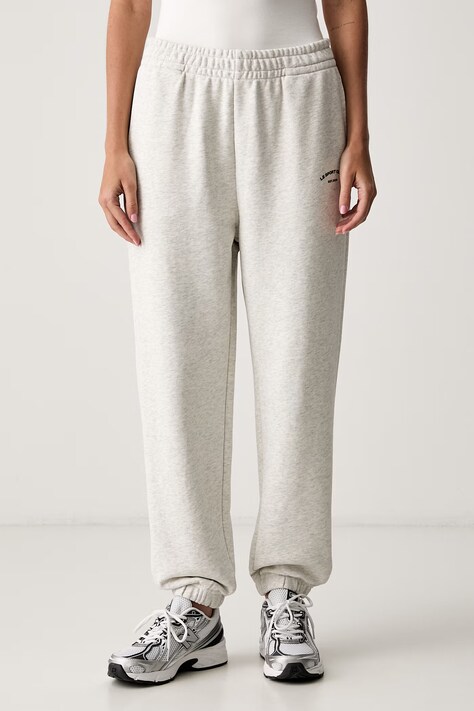 Le Privé spodnie dresowe damskie bawełniane VARSITY JOGGER szare high waist LP00702