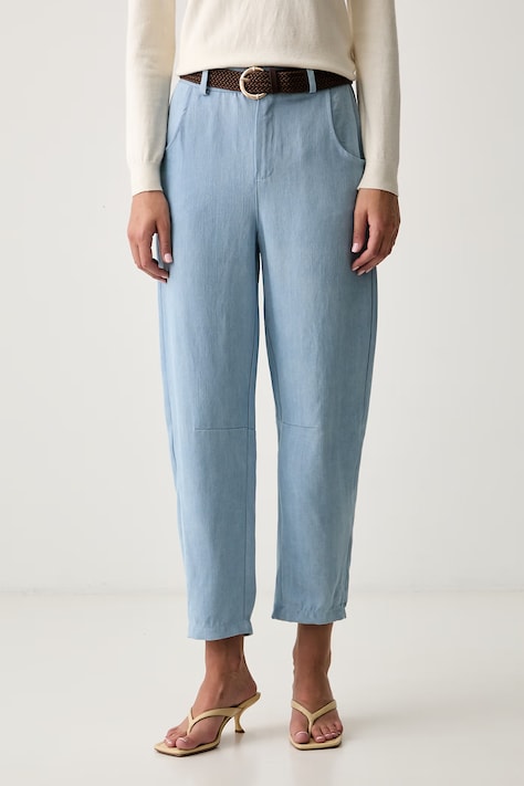 Haveone штани жіночі з ліоцелю блакитні high waist PFW-Q387