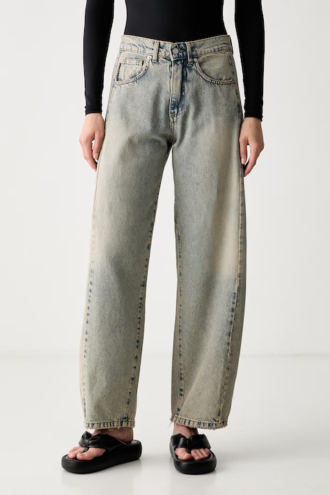 Haveone jeansy relaxed fit damskie niebieskie PLS-Q154
