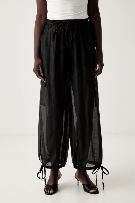 Haveone damskie z lyocellem czarne high waist PVE-Q376