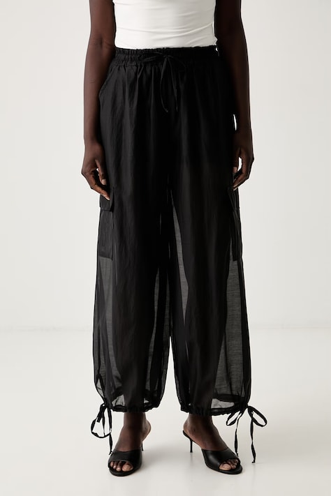 Haveone damskie z lyocellem czarne high waist PVE-Q376