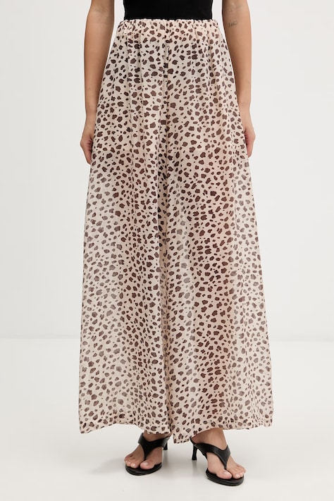 ViCOLO spodnie palazzo damskie z lyocellem brązowe high waist TAB0531