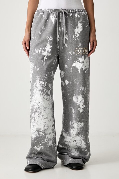 MM6 Maison Margiela spodnie dresowe damskie bawełniane szare high waist S62KB0263.S25337