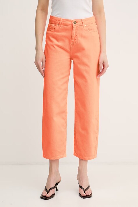 Lola Casademunt jeansy relaxed fit damskie pomarańczowe LS2614019