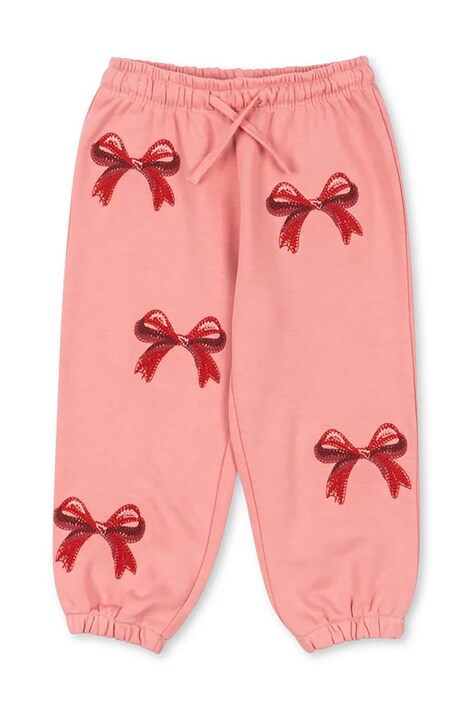 Konges Sløjd spodnie dresowe dziecięce LOU BOW SWEAT PANTS OCS kolor różowy wzorzyste KS104342