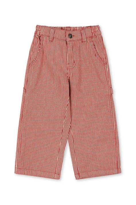 Konges Sløjd spodnie bawełniane dziecięce LUC PANTS GOTS kolor różowy wzorzyste KS104351