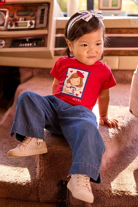 Mayoral spodnie niemowlęce kolor niebieski gładkie 1526