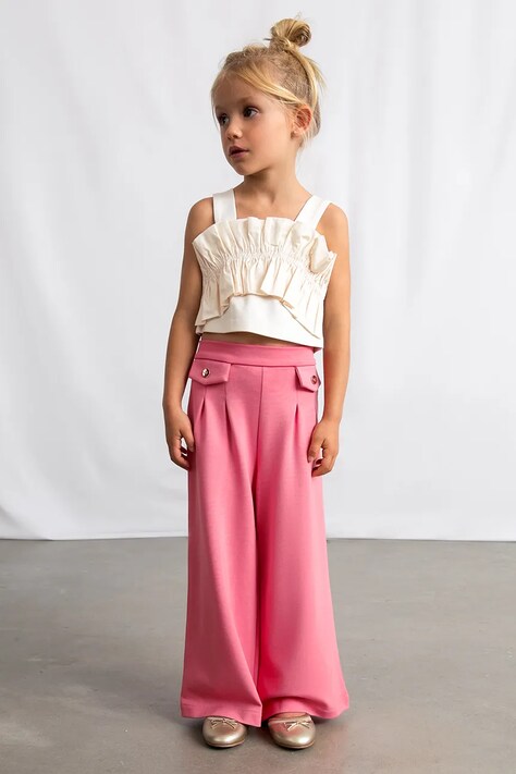 Mayoral spodnie dziecięce kolor różowy gładkie 3584