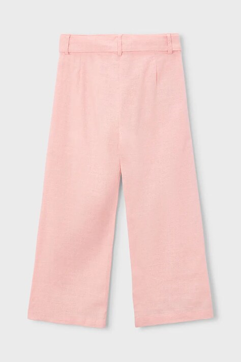 Mayoral spodnie z dodatkiem lnu dziecięce kolor różowy gładkie 3585