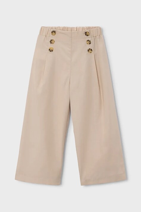 Mayoral spodnie z domieszką lnu dziecięce kolor zielony gładkie 3589