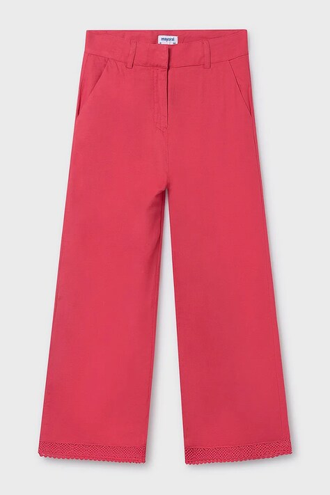 Mayoral spodnie bawełniane dziecięce kolor różowy gładkie 6545
