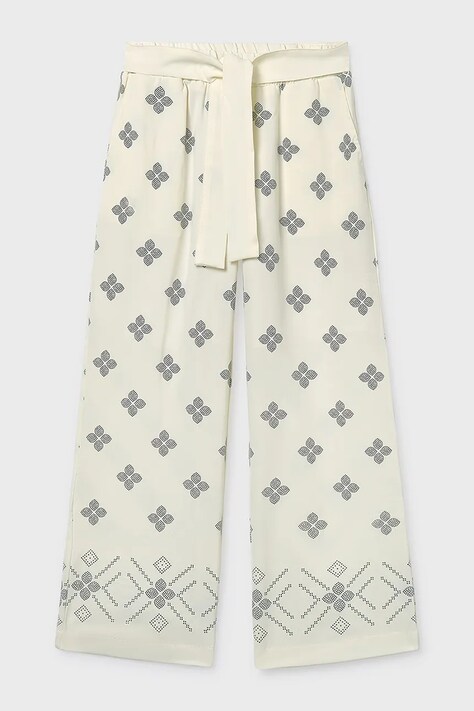 Mayoral pantaloni copii culoarea alb, cu model, 6553