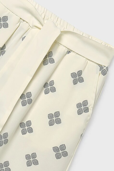 Mayoral spodnie dziecięce kolor biały wzorzyste 6553