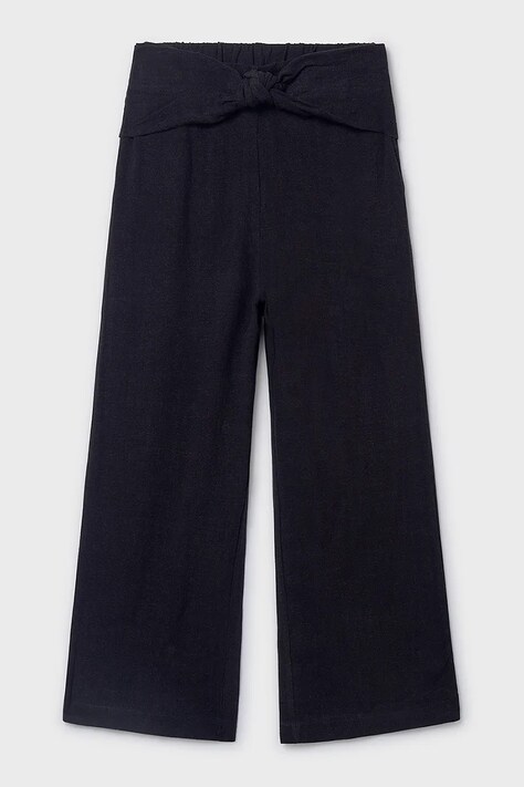 Mayoral spodnie z domieszką lnu dziecięce kolor czarny wzorzyste 6576