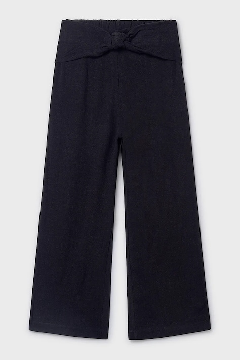 Mayoral pantaloni cu amestec de in pentru copii culoarea negru, cu model, 6576
