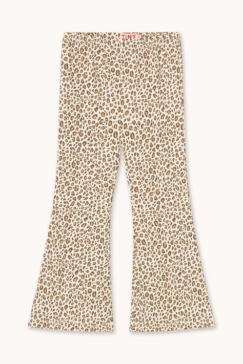 Tinycottons spodnie dziecięce ANIMAL PRINT RIB PANT kolor beżowy wzorzyste SS26-124