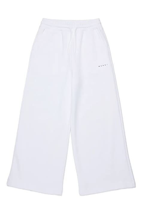 Marni spodnie dresowe bawełniane dziecięce MP190F TROUSERS kolor biały gładkie M01432