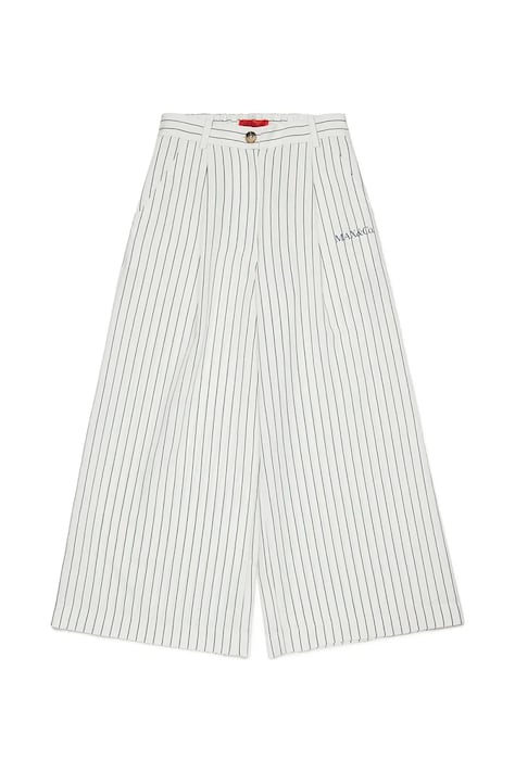 Max&Co. штани дитячі з віскозою MAXP47F білі high waist MX0307