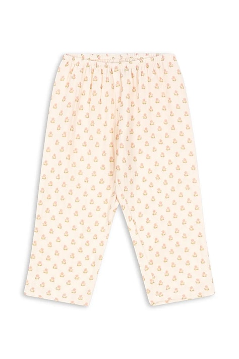 Дитячі бавовняні штани Konges Sløjd COCO PANTS GOTS колір бежевий візерунок KS104742