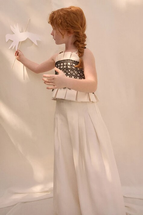 Dječje hlače Abel&Lula boja: bež, bez uzorka, 5279