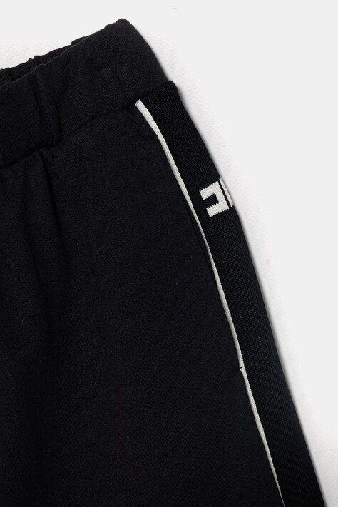 Elisabetta Franchi spodnie dresowe dziecięce bawełniane czarne regular waist