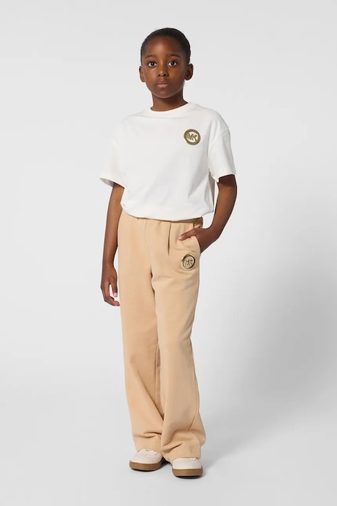 Otroška bombažna trenirka Michael Kors rjava barva, R30574