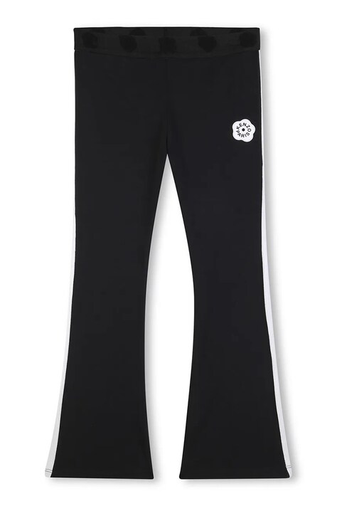 Kenzo kids legginsy dziecięce bawełniane z elastanem czarne regular waist K61639