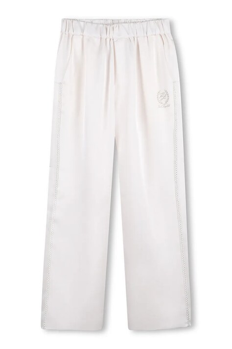 Karl Lagerfeld spodnie dresowe dziecięce kolor biały gładkie Z31129