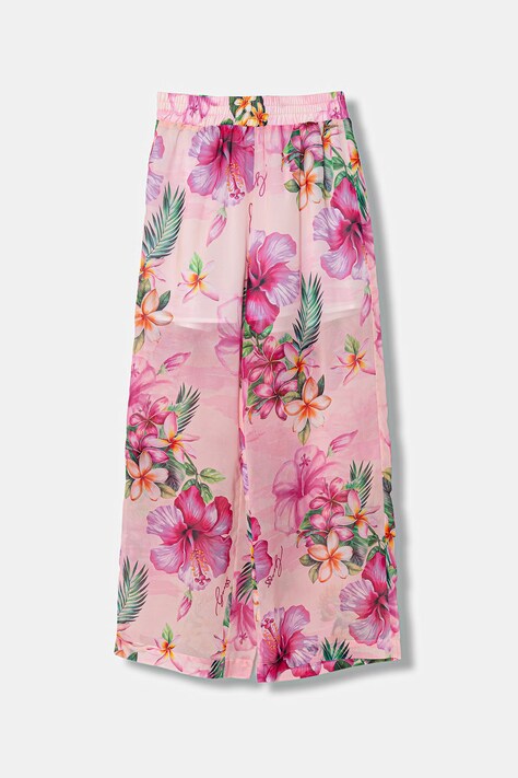 Guess spodnie dziecięce kolor różowy wzorzyste J6GB01 WA2T0