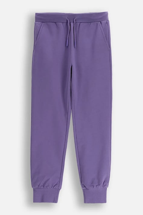 Detské tepláky Coccodrillo fialová farba, jednofarebná, EVERYDAY GIRL