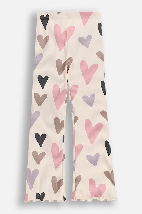 Dětské tepláky Coccodrillo béžová barva, HEARTS GIRL KIDS