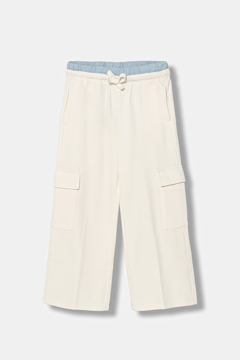 United Colors of Benetton teplákové nohavice detské béžové high waist 36EKCF06X