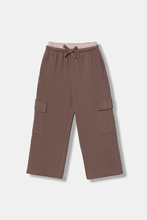 United Colors of Benetton Teplákové nohavice detské hnedé 36EKCF06X