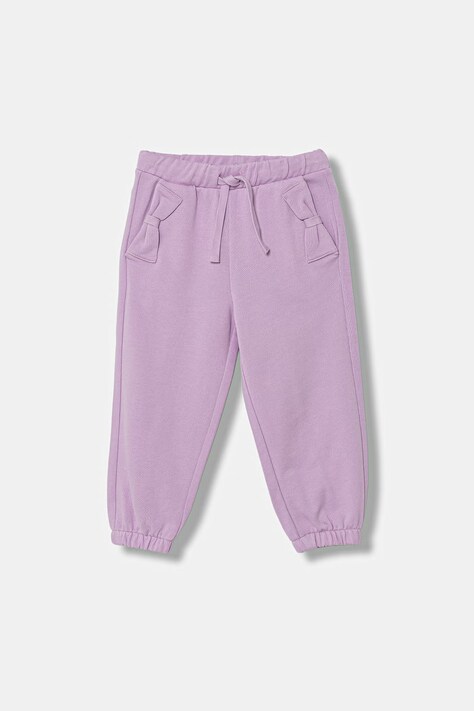 United Colors of Benetton teplákové nohavice detské bavlnené fialové high waist 3NBMGF05D
