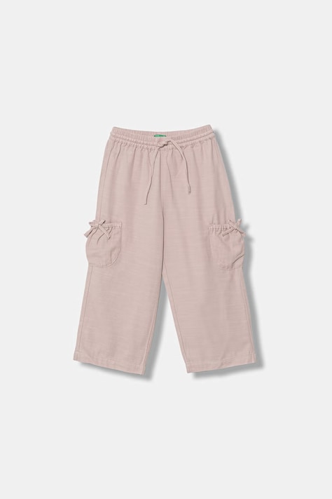 United Colors of Benetton spodnie cargo dziecięce różowe high waist 42KQGF02V