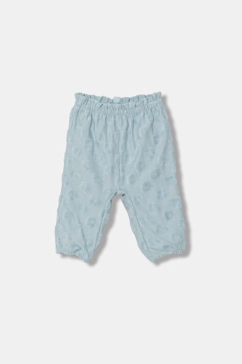 United Colors of Benetton spodnie dresowe dziecięce z bawełną niebieskie high waist 3VWSAF02M