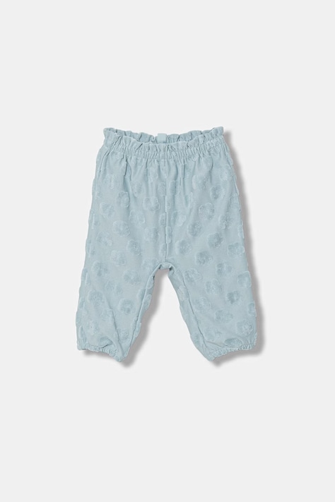 United Colors of Benetton spodnie dresowe dziecięce z bawełną niebieskie high waist 3VWSAF02M