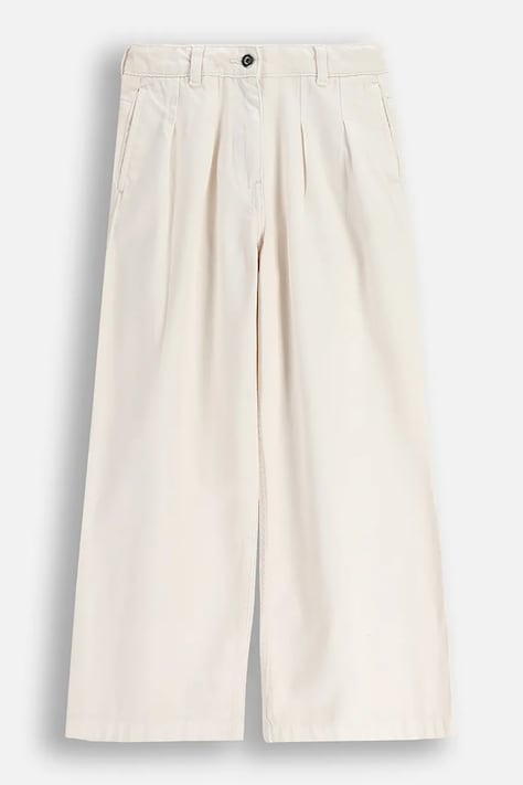 Coccodrillo Nohavice wide leg detské bavlnené béžové high waist