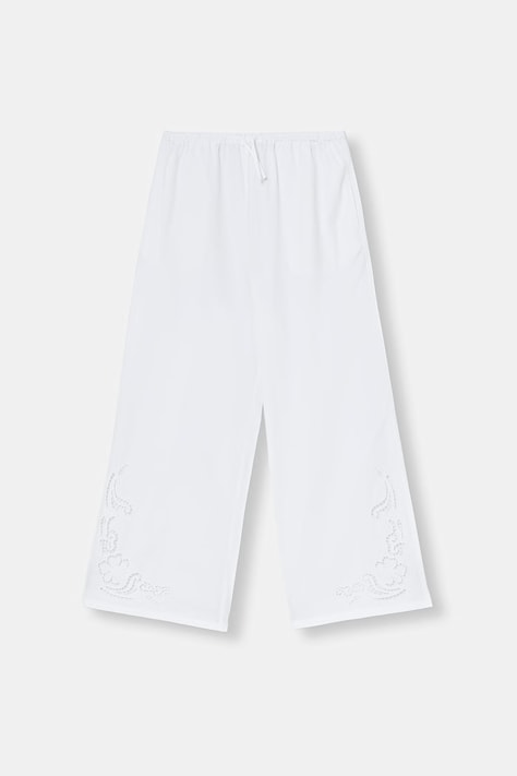 United Colors of Benetton kalhoty dětské bavlněné bílé high waist 4O8XCF05W