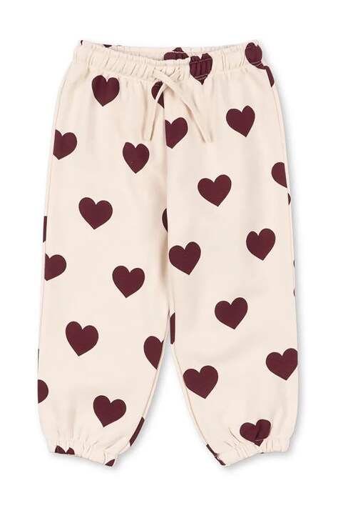 Konges Sløjd spodnie dresowe dziecięce LOU SWEAT PANTS OCS kolor beżowy wzorzyste KS104345