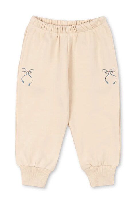 Konges Sløjd spodnie dresowe bawełniane dziecięce LOUPY LOU SWEAT PANTS OCS kolor beżowy melanżowe KS104349