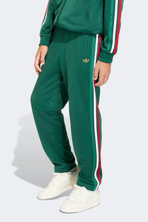 adidas Originals spodnie dresowe dziecięce kolor zielony gładkie KC9502