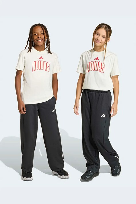 adidas spodnie dresowe dziecięce kolor czarny z nadrukiem KB2861