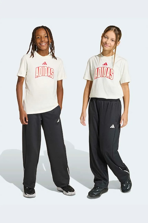 adidas spodnie dresowe dziecięce kolor czarny z nadrukiem KB2861