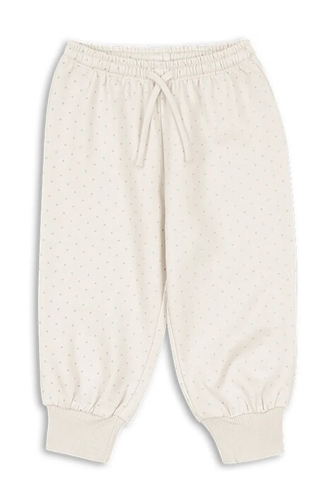 Konges Sløjd spodnie dresowe bawełniane dziecięce LOUPY LOU SWEAT PANTS OCS kolor beżowy wzorzyste KS104950
