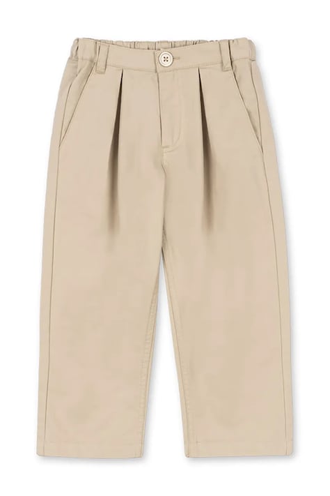 Dječje pamučne hlače Konges Sløjd WILLO CHINOS GOTS boja: bež, bez uzorka, KS105136